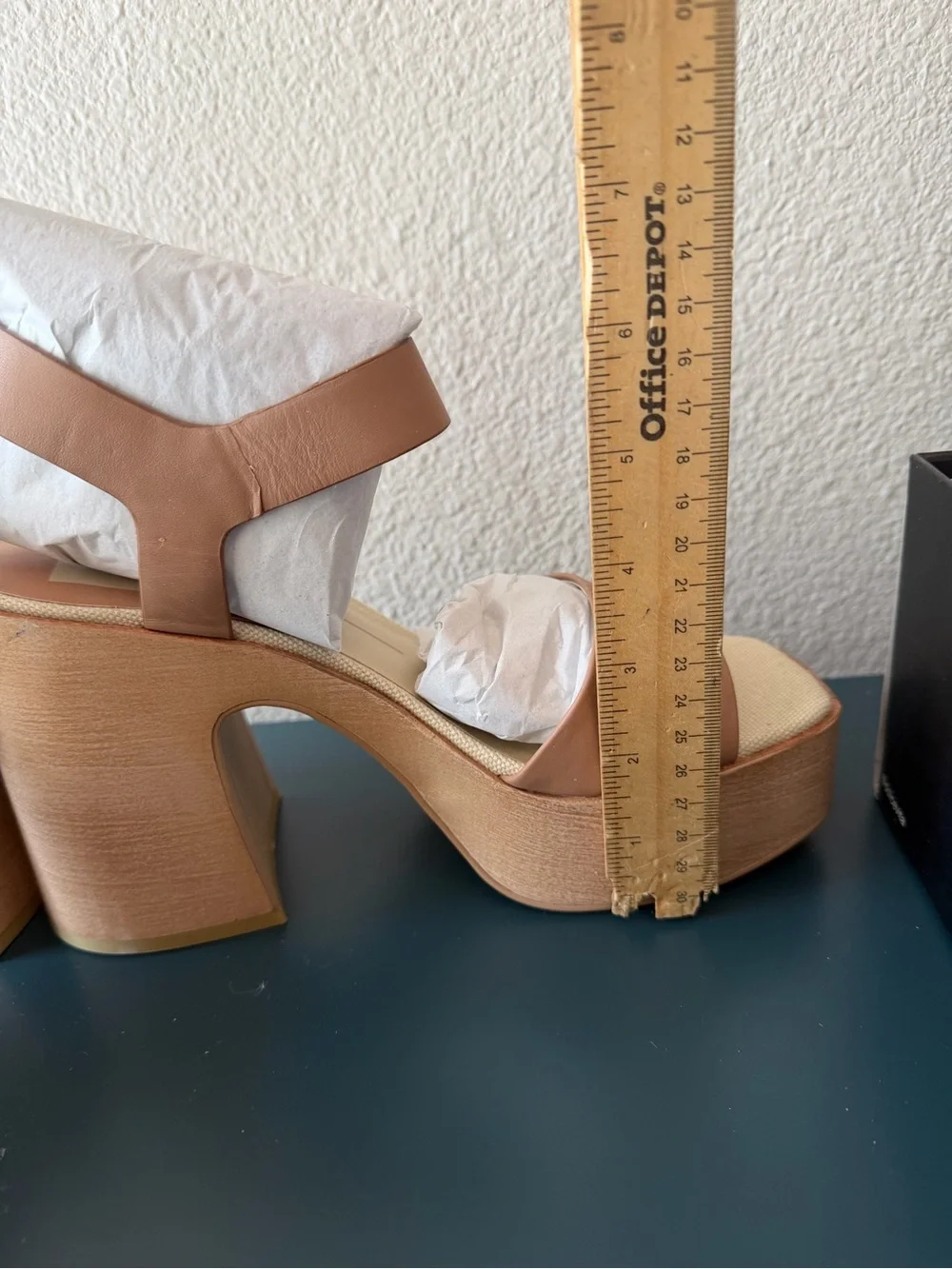 Dolce Vita Cafe Tan Platform Sandals with Chunky Wood Heel- Wallis Shoe